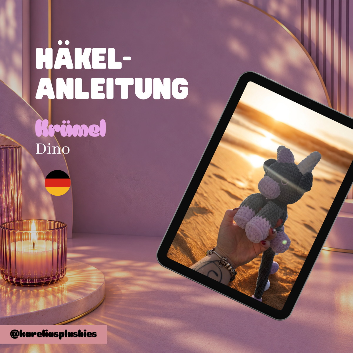 PDF Häkelanleitung (DEUTSCH) für Amigurumi Dino „Krümel“