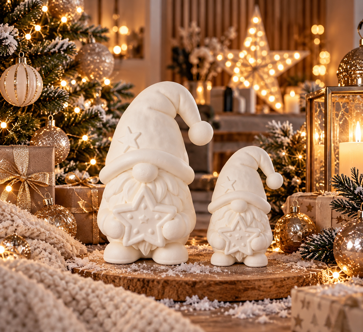 Wichtel Fips im 2er-Set mit Licht | 3D-Druck Weihnachtsdeko