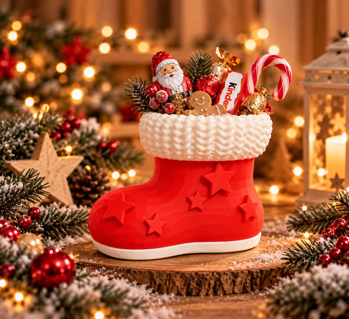 Nikolausstiefel zum Befüllen | Weihnachtsdeko aus 3D-Druck