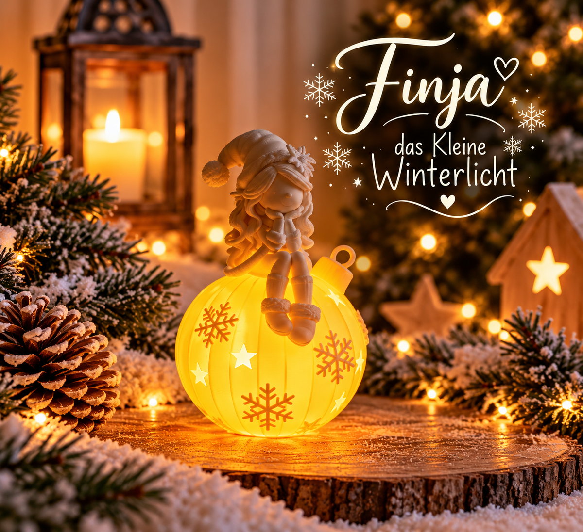 Finja – das kleine Winterlicht| 3D-Druck Weihnachtsdeko