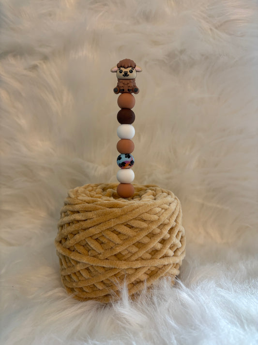 Ergonomische Häkelnadel 4,0mm braunes Schaf