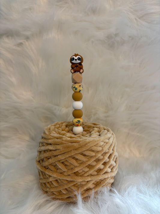 Ergonomische Häkelnadel 4,0mm braunes Faultier