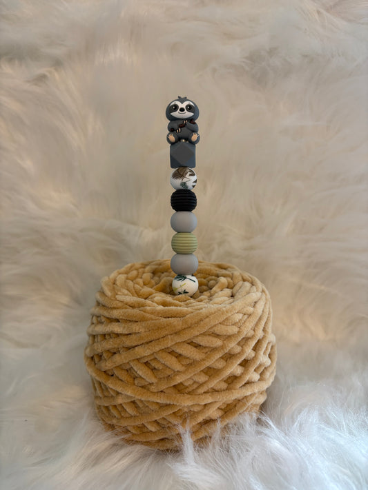 Ergonomische Häkelnadel 4,0mm graues Faultier