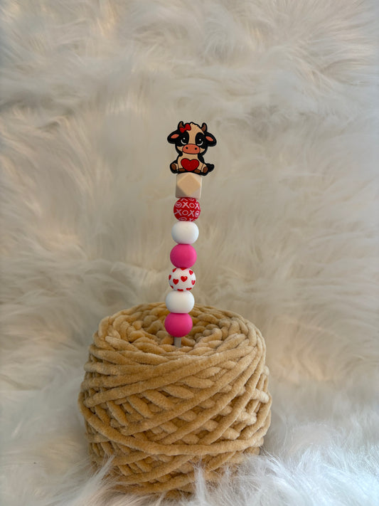 Ergonomische Häkelnadel 4,0mm Kuh mit Herz