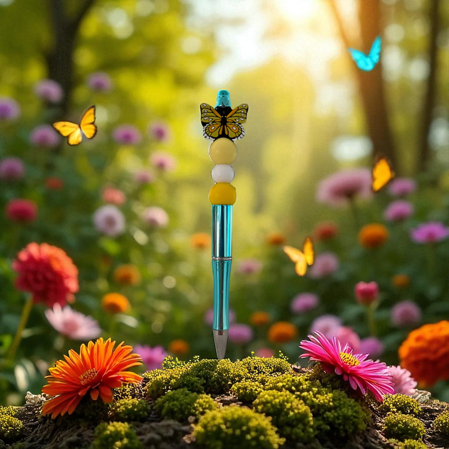 Kugelschreiber Schmetterling gelb