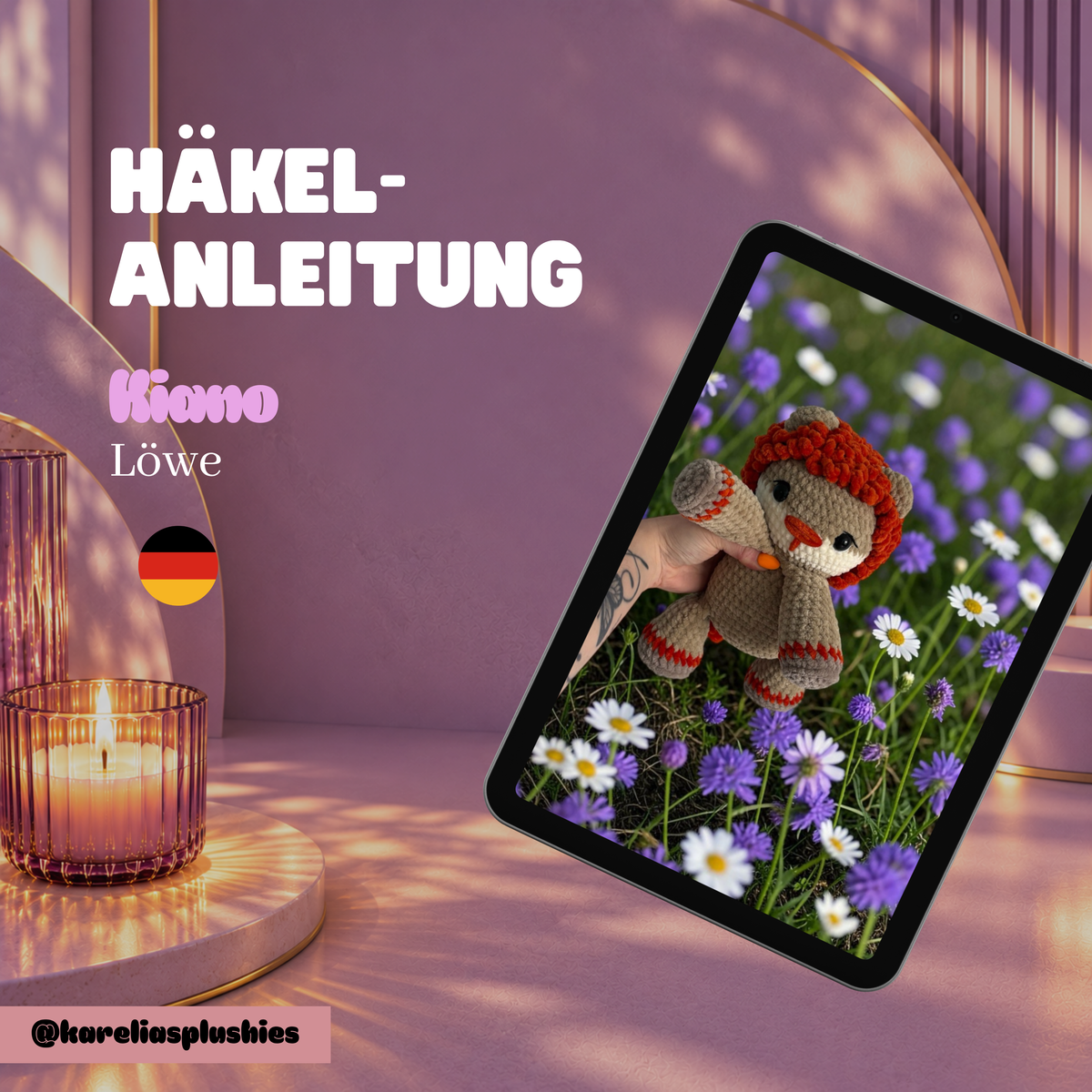 PDF Häkelanleitung (DEUTSCH) für Löwe „Kiano“