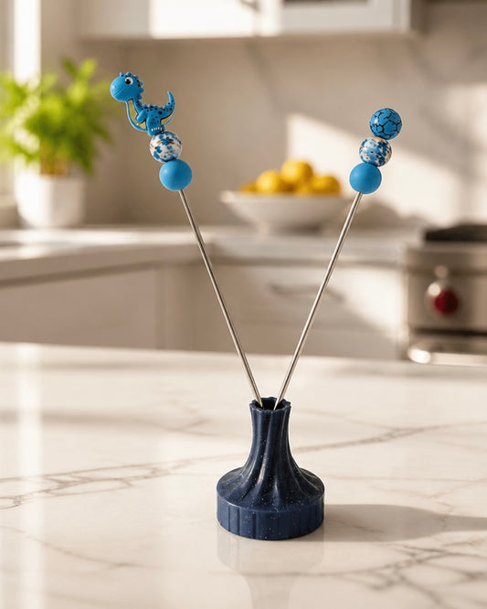 Amigurumi Sticks - Blauer Dino