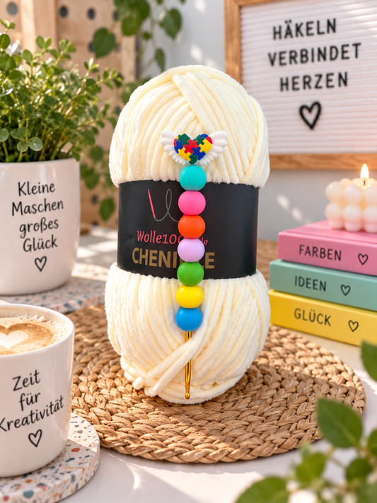 Häkelnadel 3,5 mm – Buntes Herz | Häkelzubehör