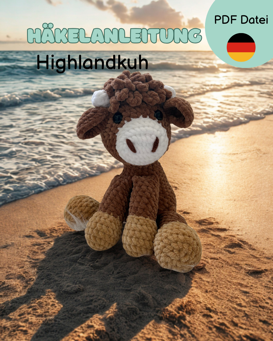 Häkelanleitung Lotta - die Highlandkuh