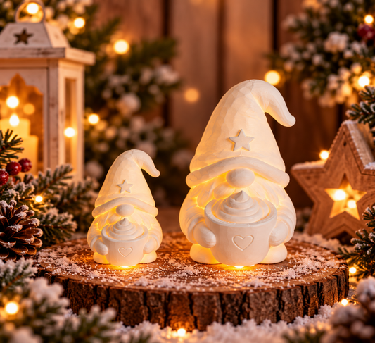 Wichtel Momo im 2er-Set mit Licht | 3D-Druck Weihnachtsdeko