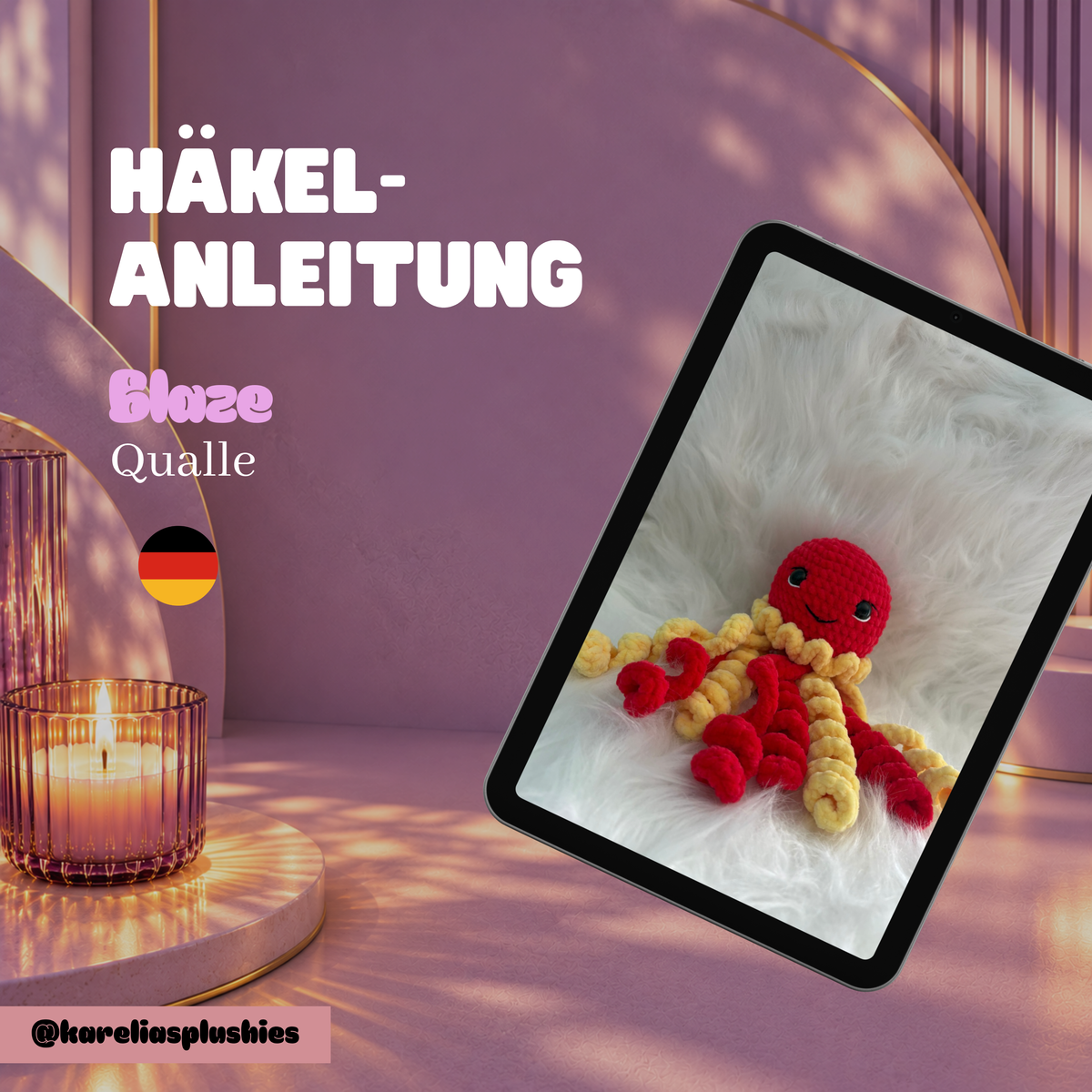 PDF Häkelanleitung (DEUTSCH) für Amigurumi Qualle "Blaze" – KOSTENLOS