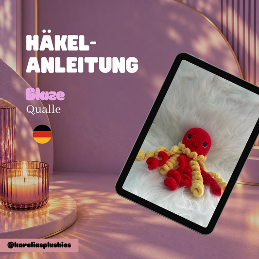 PDF Häkelanleitung (DEUTSCH) für Amigurumi Qualle "Blaze" – KOSTENLOS