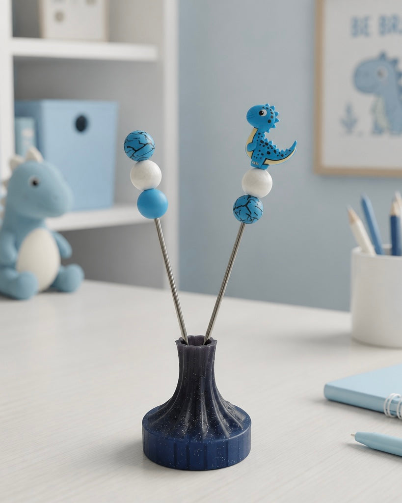 Mini Amigurumi Sticks - Blauer Dino