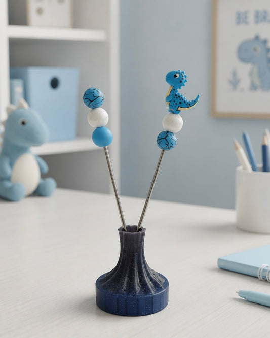 Mini Amigurumi Sticks - Blauer Dino