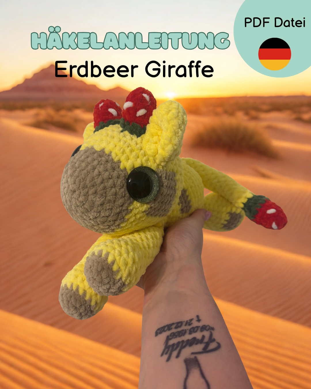 Häkelanleitung Erdbeer Giraffe