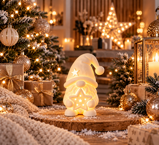 Kleiner Wichtel Fips mit Licht | 3D-Druck Weihnachtsdeko