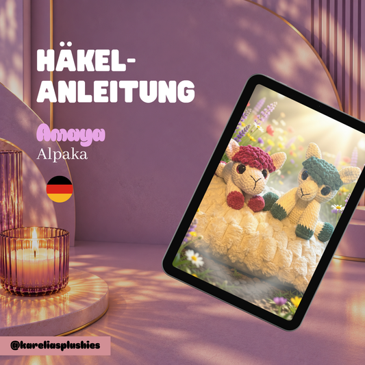 PDF Häkelanleitung (DEUTSCH) für Amigurumi Alpaka „Amaya“ – 2in1