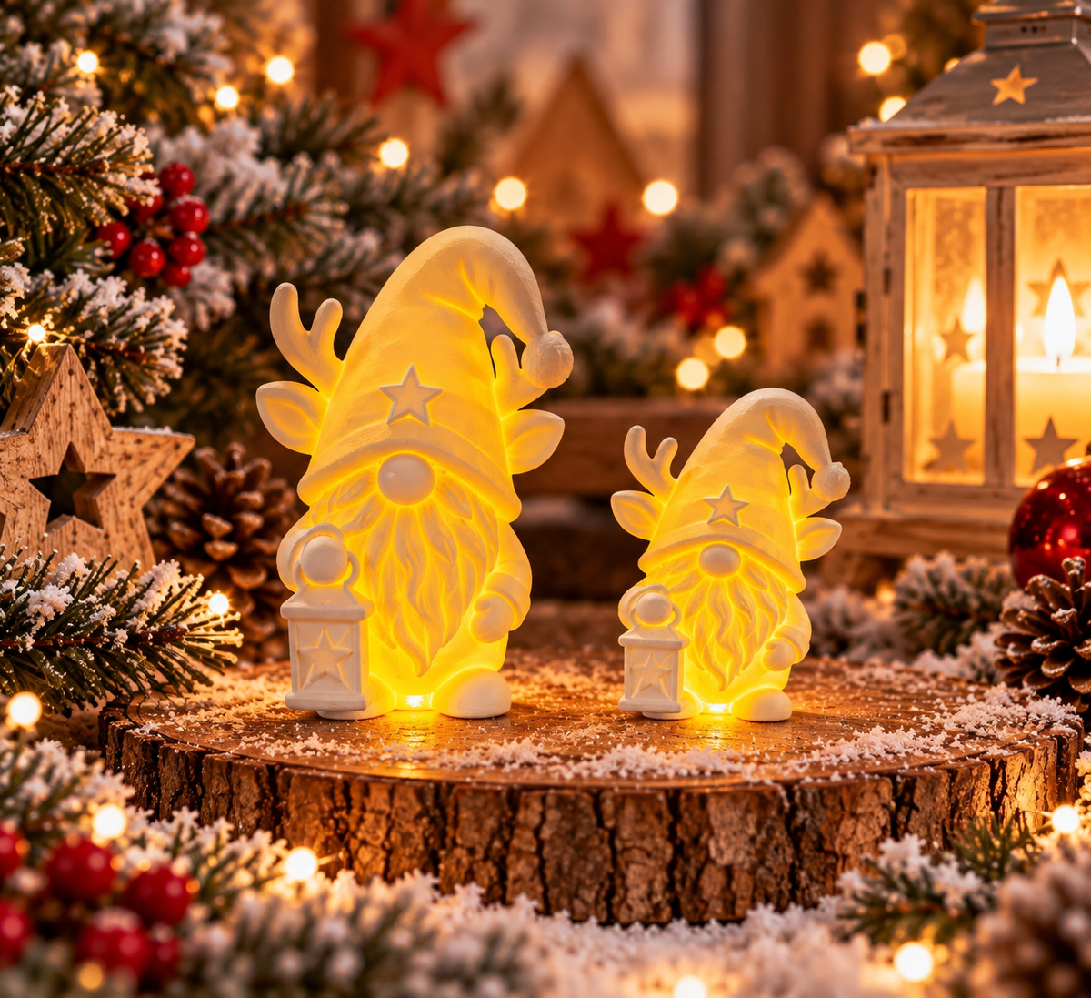 Wichtel Auri im 2er-Set mit Licht | 3D-Druck Weihnachtsdeko