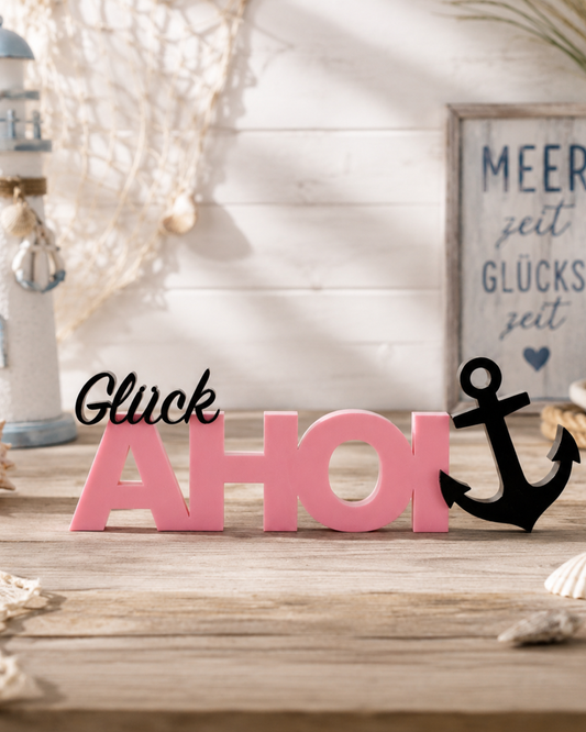 Good Luck Ahoy - 3D Lettering with Anchor