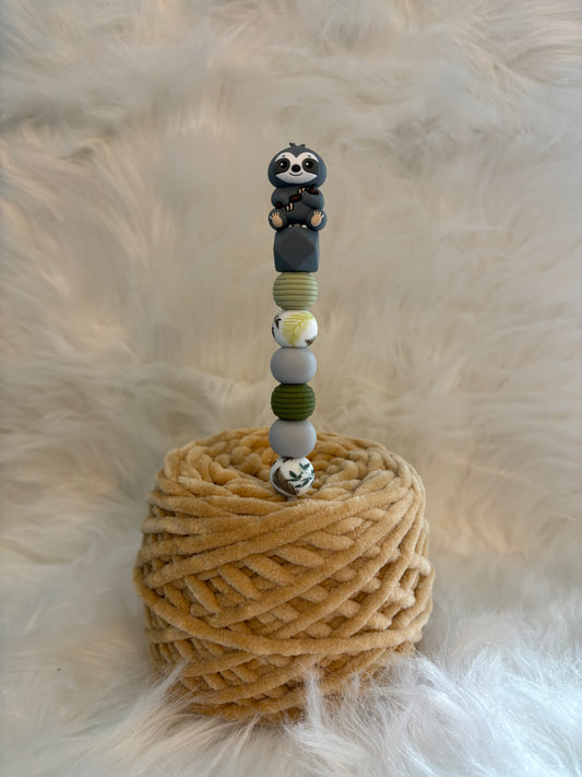 Ergonomische Häkelnadel 3,5mm Faultier grau