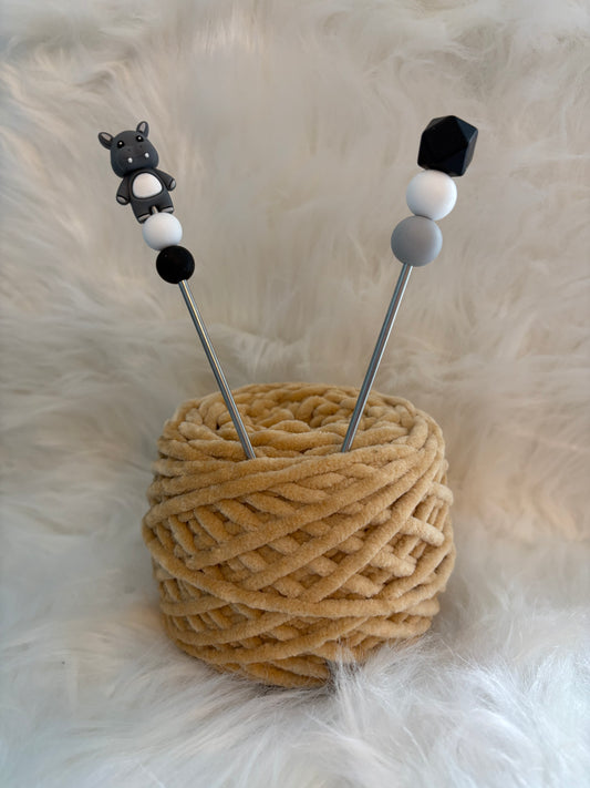 Amigurumi Sticks - Hippo Grau