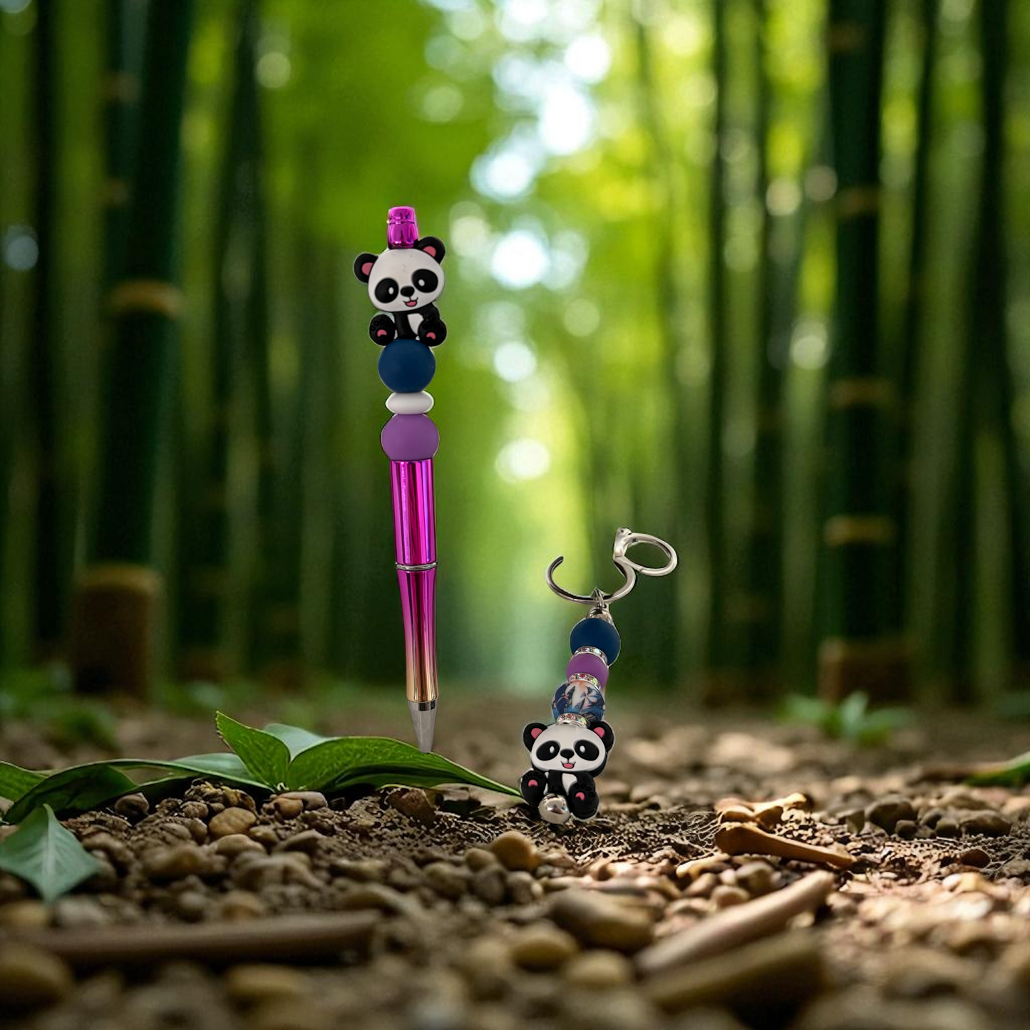 Schlüsselanhänger & Kugelschreiber Bundle - Panda