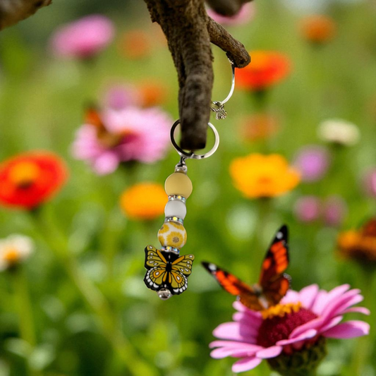 Schlüsselanhänger Schmetterling gelb