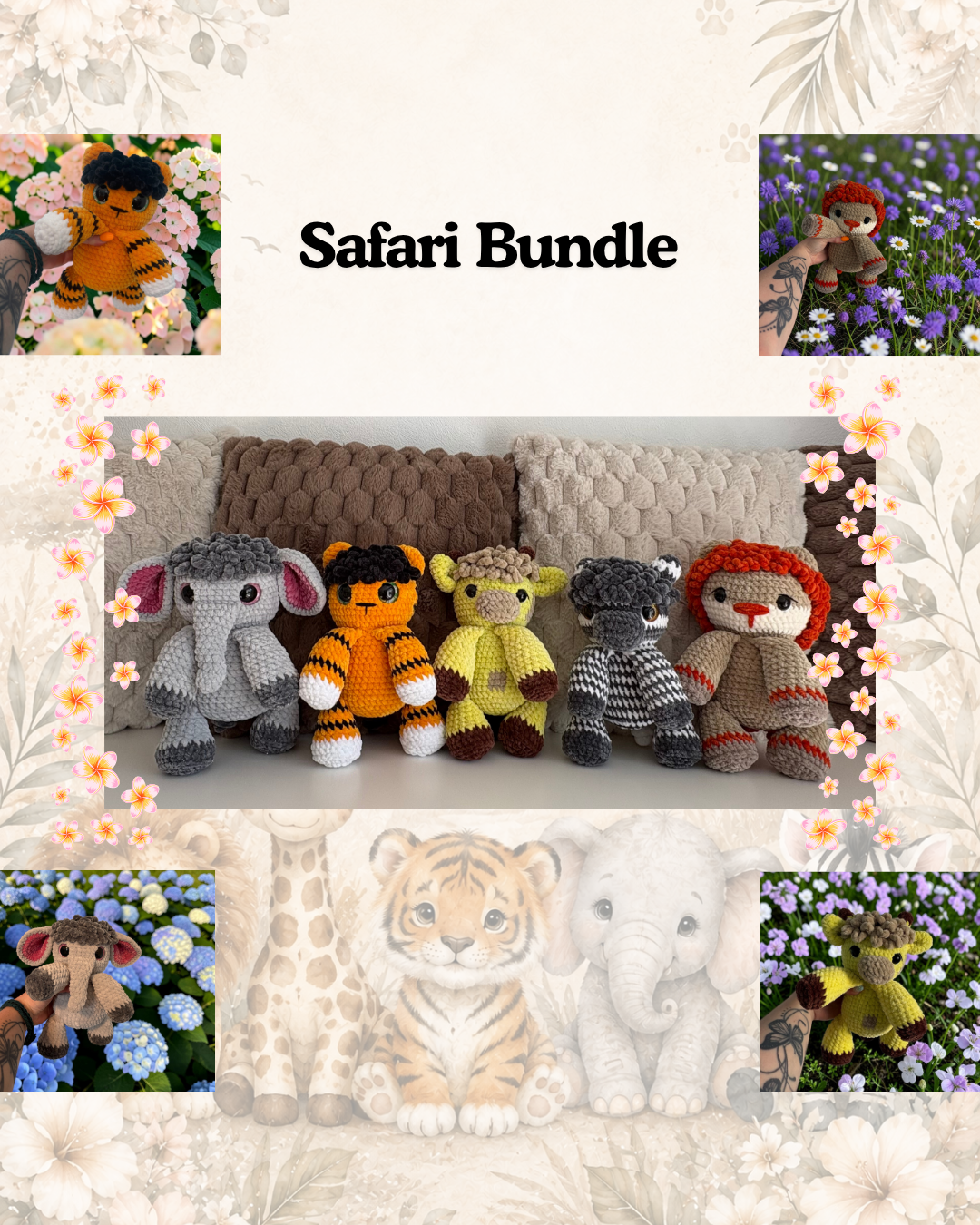 Safari Bundle - 5 Häkelanleitungen im Set